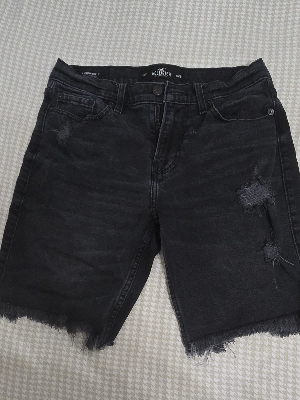 Hollister Women's Black Distressed Denim Shorts